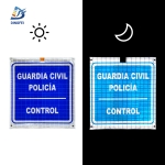 Roll Up Folding Sign - Guardia Civil Policia Control Reflective Folding Warning Sign